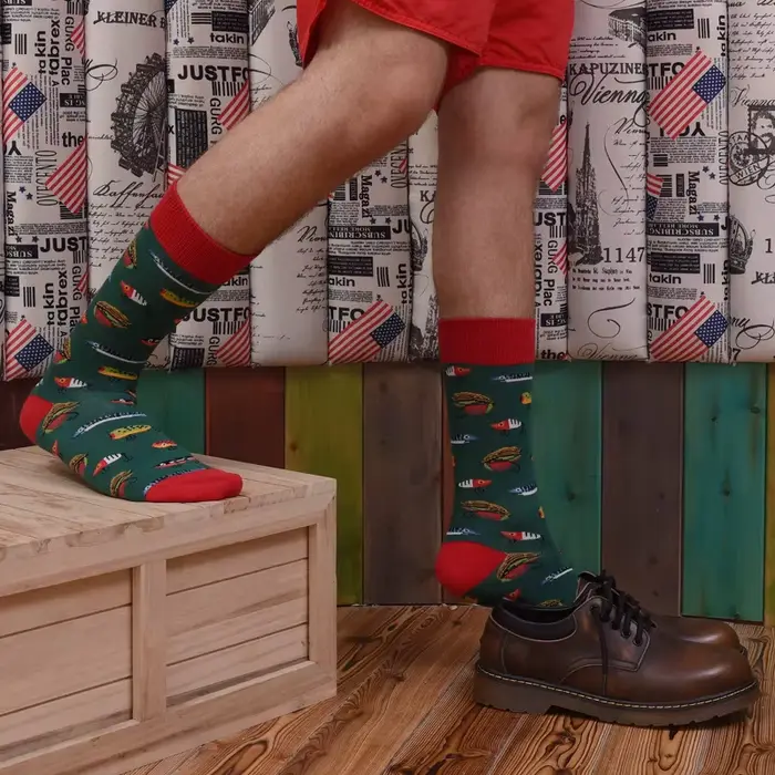 Mariage chaussettes drôles hommes dessin animé Animal carlin singe nourriture Sushi créatif