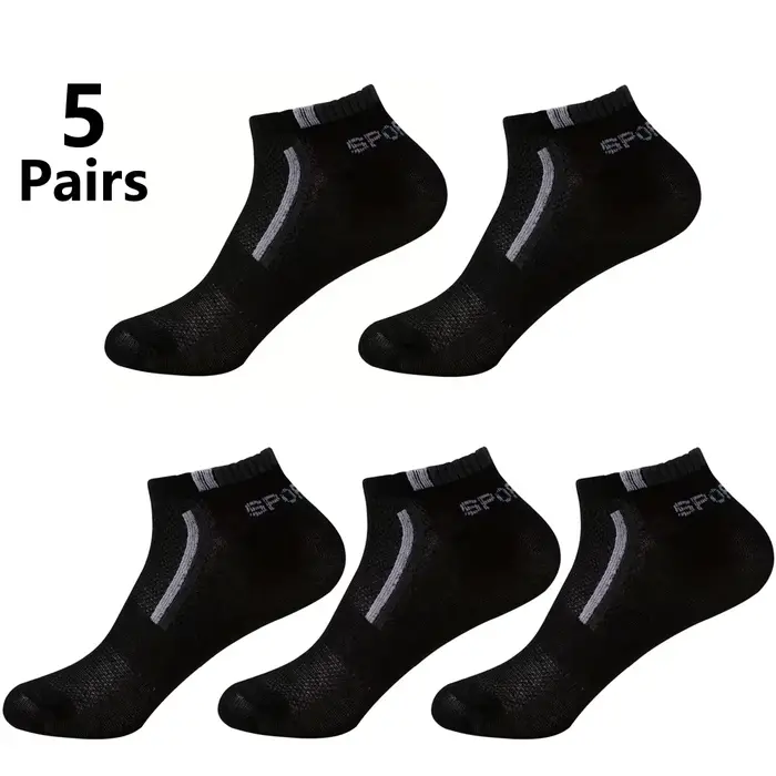 Chaussettes bateau antidérapantes pour hommes-5 paires de chaussettes de cheville imprimées bloc pou