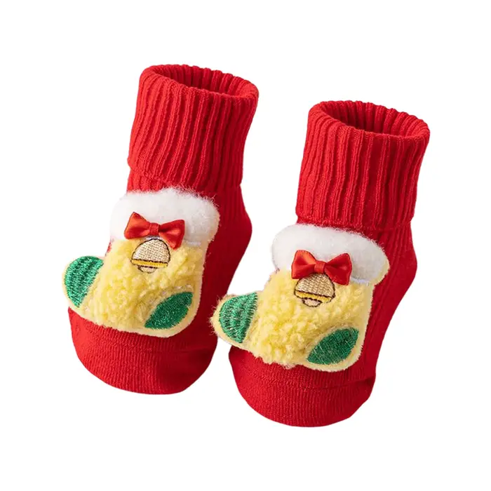 Chaussettes de noël pour bébé, pour filles et garçons, chaussettes de sol antidérapantes, mignonnes 