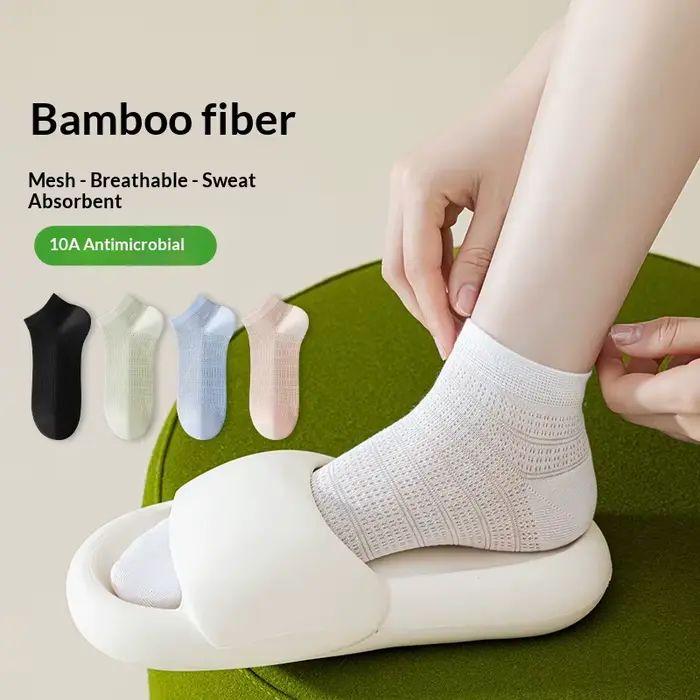Chaussettes courtes en fibre de bambou pour femmes