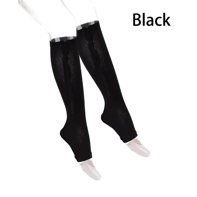 Bas de Compression sport pression longues chaussettes de cyclisme fermeture éclair professionnel jam