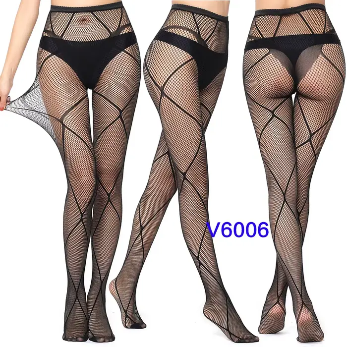 Bas résille collants à motifs en dentelle collants taille haute résille pour femmes