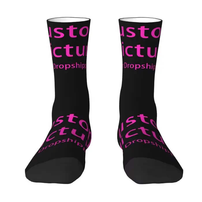 Chaussettes unisexes avec Logo Photo personnalisé pour hommes, chaussettes d'équipage amusantes et p