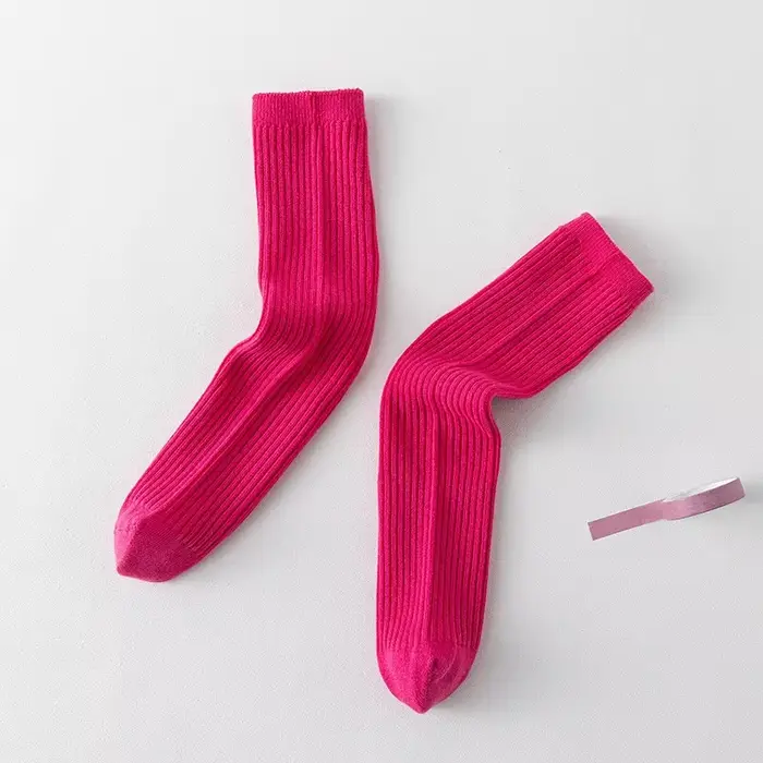 Chaussettes hautes et longues pour bébés filles, mode coréenne, chaussettes de mollet de couleur uni