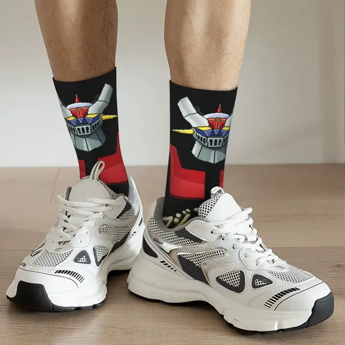 Nouveau homme hommes chaussettes décontracté Actarus Mazinger Z Manga chaussette Robot Goldorak Grendizer femmes bas printemps été automne hiver