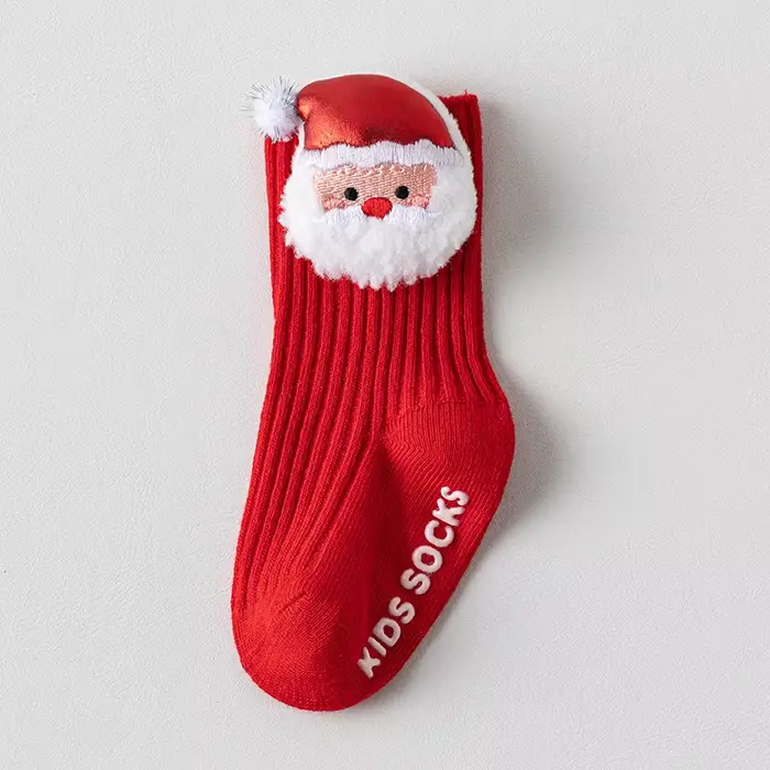 Chaussettes de Noël rouges pour bébé, pour garçon et fille, chaussettes chaudes d'hiver pour enfants