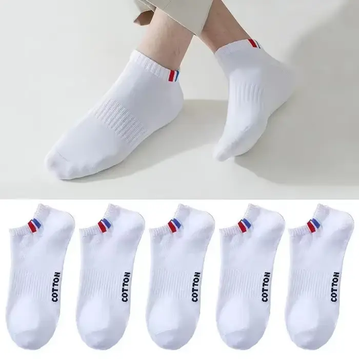 5/10 paires de chaussettes de cheville simples à doublure solide pour hommes, chaussettes confortabl