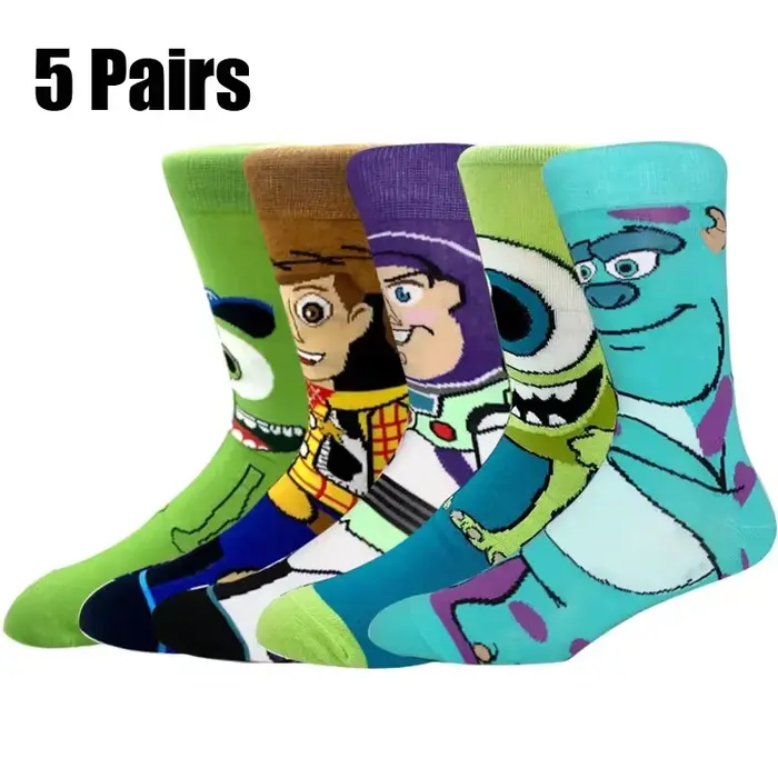 5 paires de chaussettes pour hommes et femmes, amusantes, originales, à thème animation, cosplay, hi