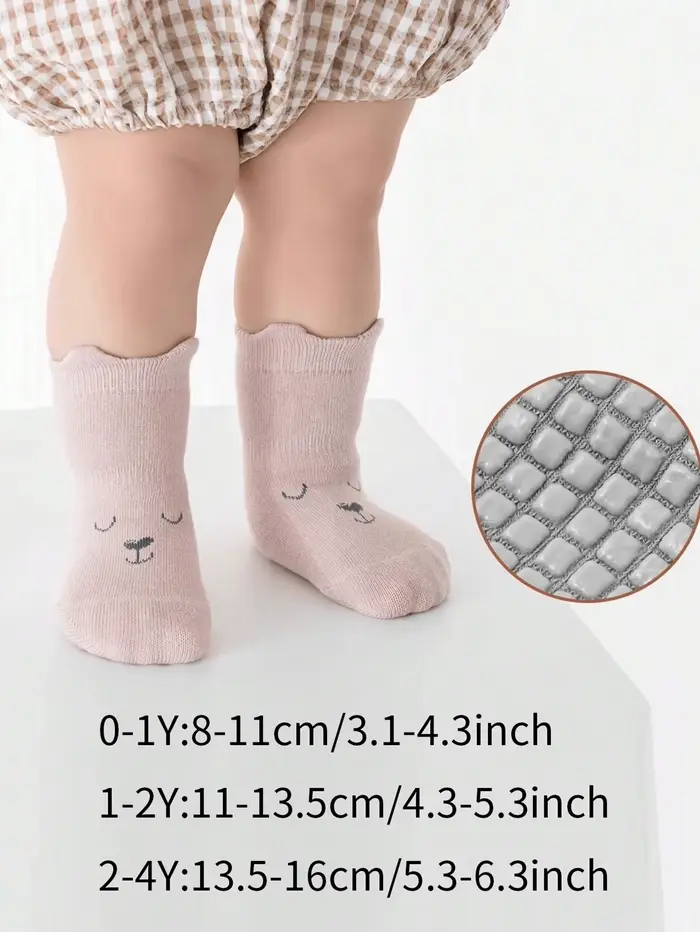 5 paires de chaussettes de sol pour bébé, toutes saisons, antidérapantes, pour enfants en bas âge, f