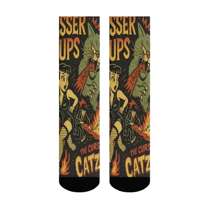 Harajuku rétro dessin animé Rock imprimé chaussettes pour hommes confortable respirant chaussettes a