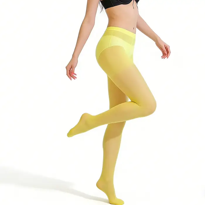 Collants jaunes ultra-transparents pour femmes, taille haute, sexy, pour l'été, lingerie, plusieurs 