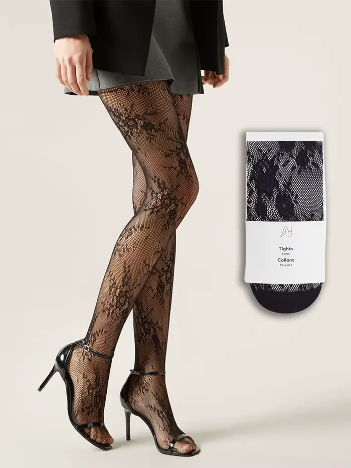 Collants Sexy en dentelle creuse pour femmes, mode d'été, couleur unie, moulante, transparent, bas d