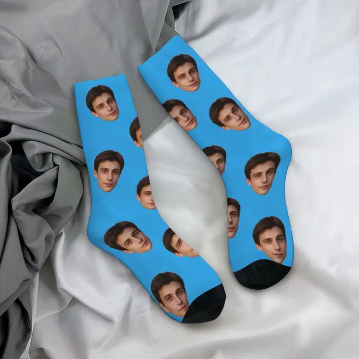 Chaussettes avatar personnalisées pour hommes et femmes, chaussettes photo personnalisées, chaussett