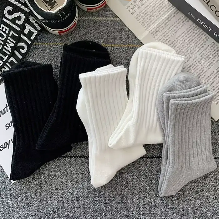 Ensemble de chaussettes courtes de sport pour hommes, noir, blanc, chaud, cool, homme, document soli
