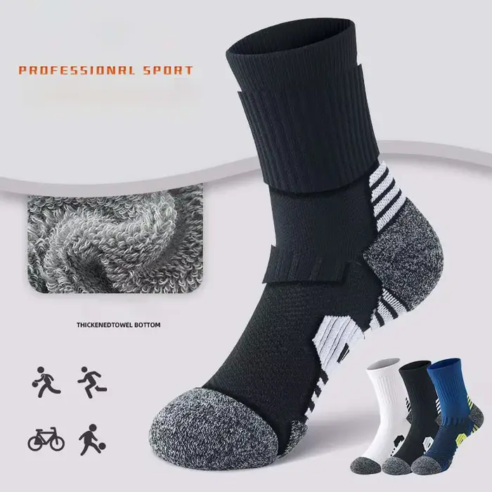 Chaussettes de sport pour hommes, chaussettes de course à pied, de randonnée en plein air, respirantes, professionnelles, absorbant les chocs, chaussettes de cyclisme extensibles