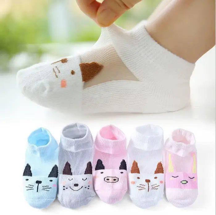 Chaussettes Jacquard en Coton pour Bébé de 0 à 5 Ans, Fines, Solides et Colorées, Mignonnes, en Mail