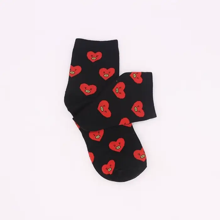 Chaussettes de sport en pur coton BT21 Koya RJ Shooky Man Tata Chimmy Cooky Youth League, motif dess
