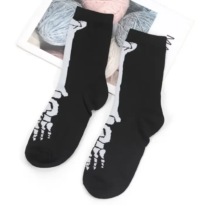 Chaussettes Chaudes Mi-sulfpour Homme et Femme, Simple et à la Mode, pour Halloween, Harajuku, Print