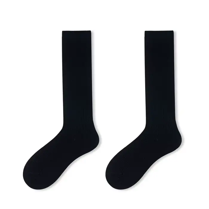 Chaussettes en laine mérinos 100% pour femmes, couleur unie, tricotées, chaussettes rembourrées chau