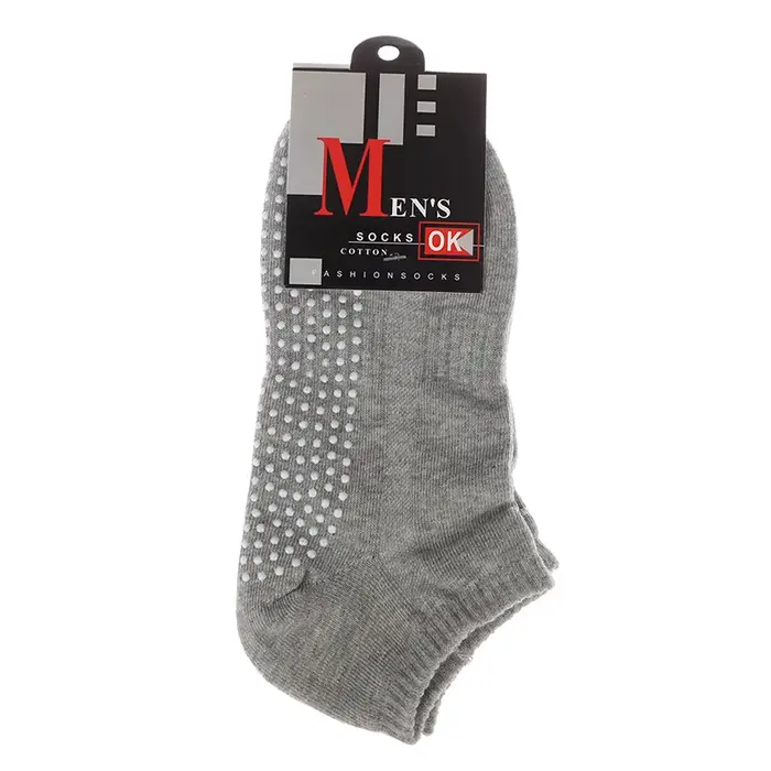 1 paire de chaussettes de Yoga antidérapantes en coton pour hommes avec poignées, chaussettes de sol
