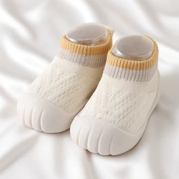 Chaussons-chaussettes antidérapants pour bébé, semelle souple en caoutchouc, premiers pas pour nourr