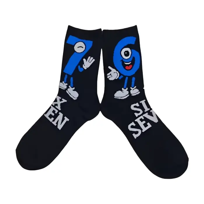 Chaussettes mi-mollet pour homme, confortables, à motifs de chiffres et lettres amusants (67 motifs)
