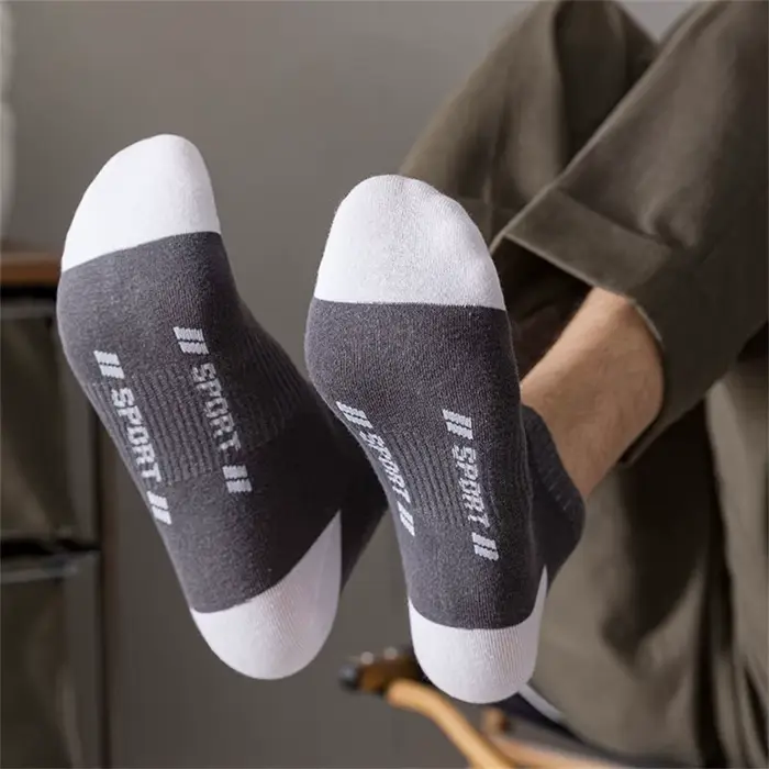 5 paires/pack «Sports» chaussettes d'été pour hommes lettres