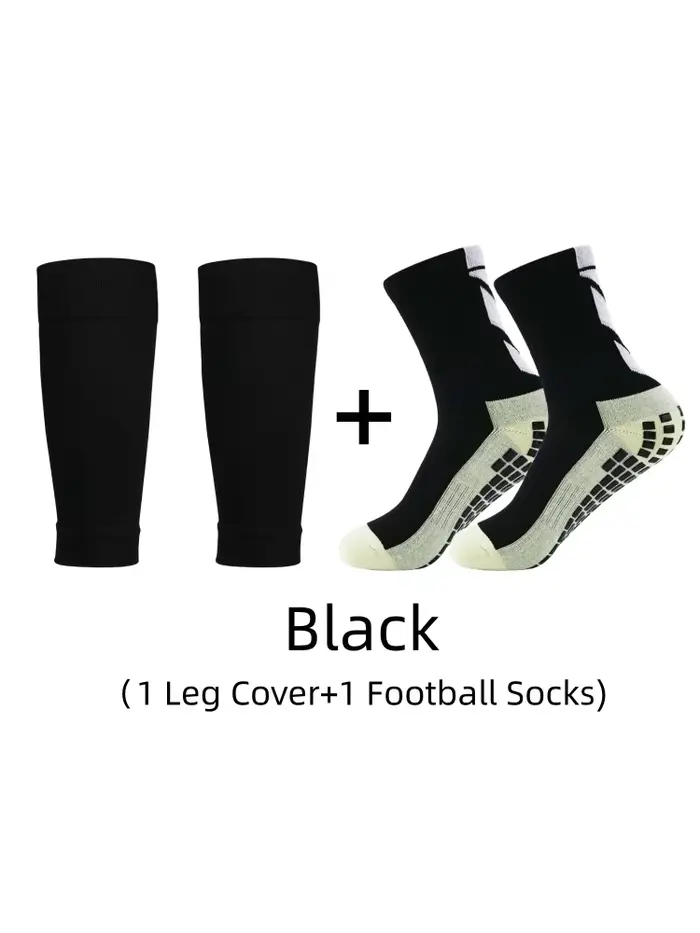 1 paire de chaussettes de sport antidérapantes collées, chaussettes de football à flèche solide et c