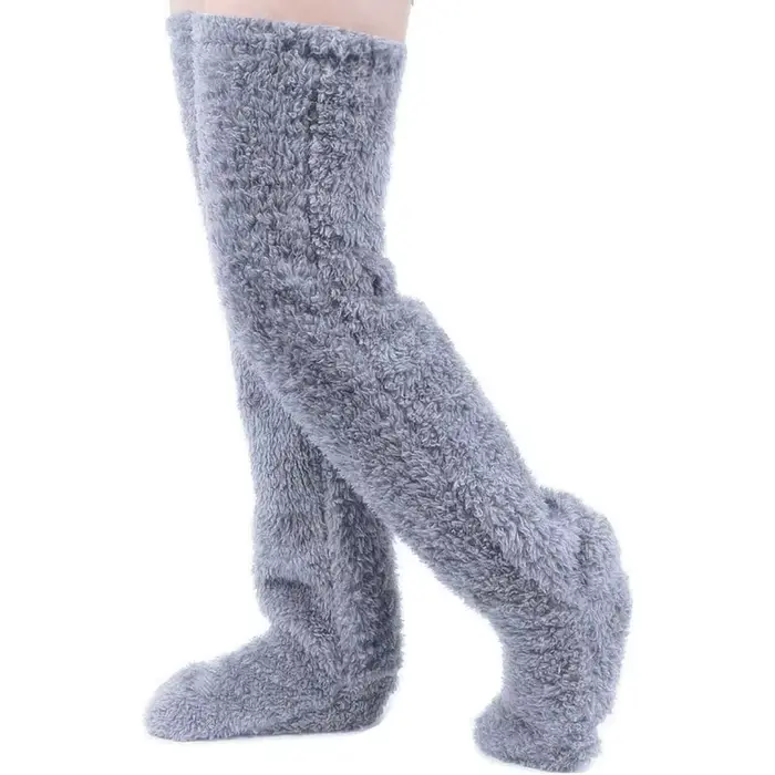 Bas de pieds chauds d'hiver pour femmes et hommes, chaussettes de sommeil multifonctions, doublure p