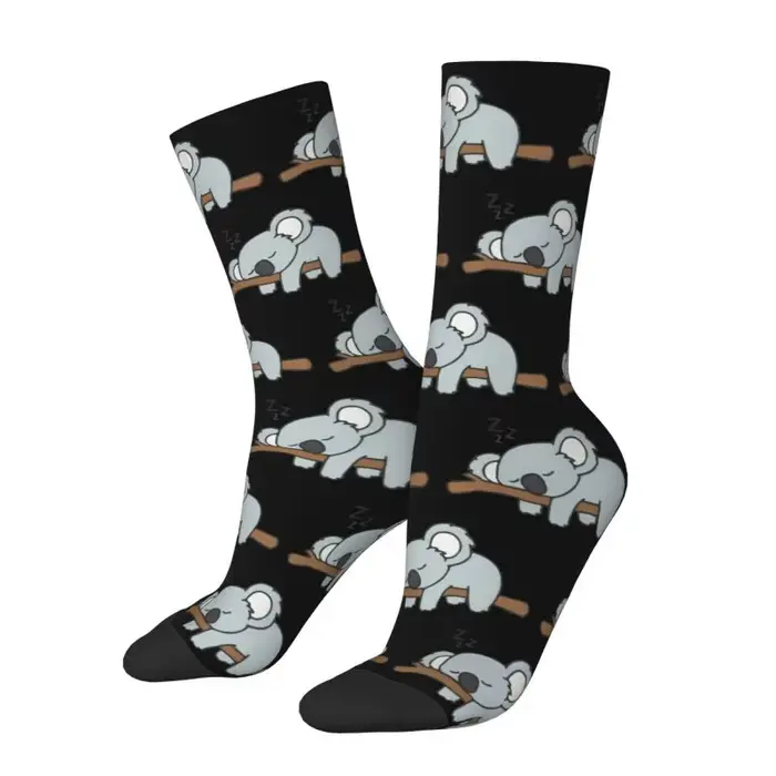 Chaussettes fantaisie personnalisées mignonnes et confortables à motif Koala endormi pour hommes et 
