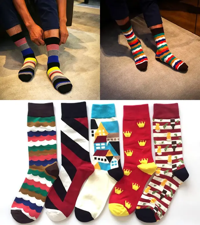 Chaussettes en coton de style britannique pour hommes
