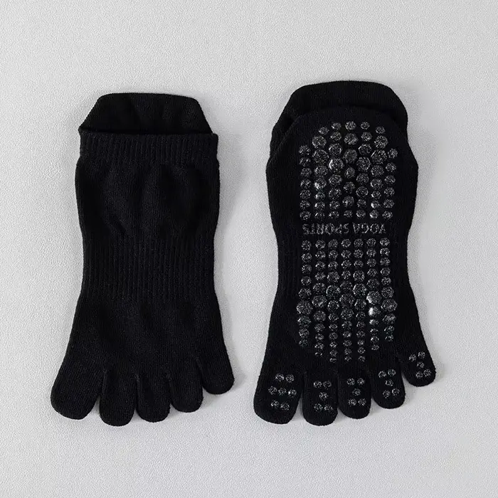 Chaussettes de Yoga à bout complet pour femmes, en coton et Silicone, antidérapantes, cheville basse