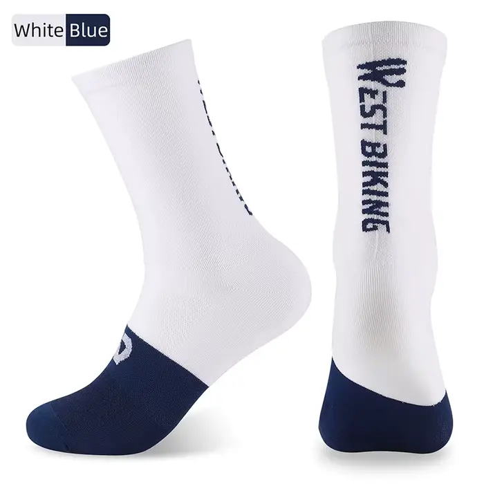 WEST BIKING-Chaussettes de sport professionnelles, respirantes, longues, coordonnantes, à compressio