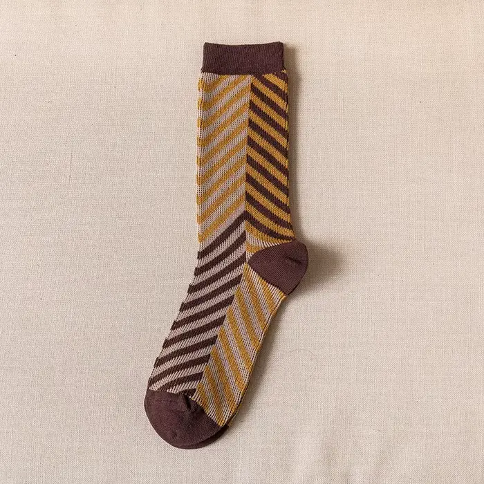 Chaussettes pour femmes automne hiver Plaid léopard rayure Style littéraire moyen Tube chaussettes c