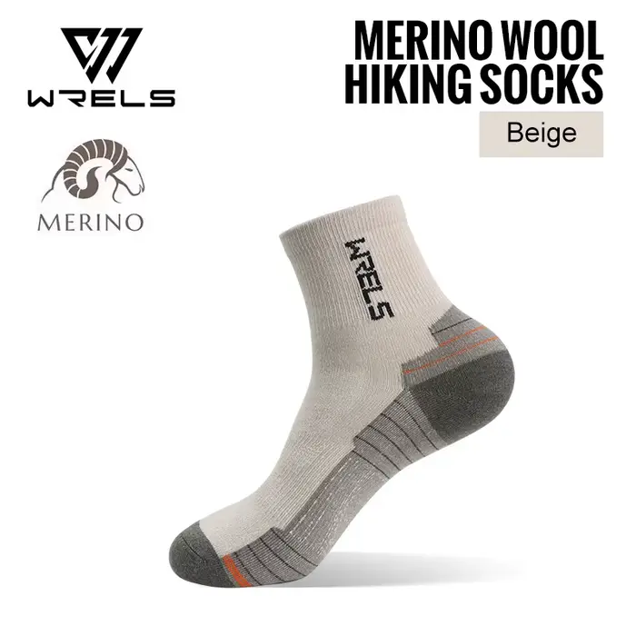 WRELS 1/3 paires de chaussettes de course en laine mérinos, Support de Compression, coussin épais, c