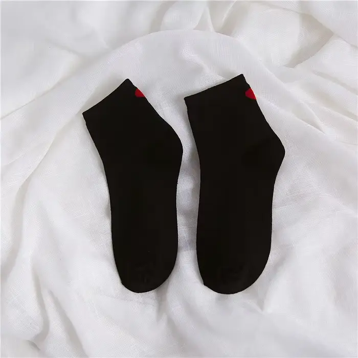 Amolette-Chaussettes en pur coton pour femmes, confortables, mignonnes, décontractées, cœur, amour, 