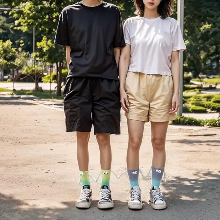 Chaussettes colorées pour femmes avec poignées magnétiques