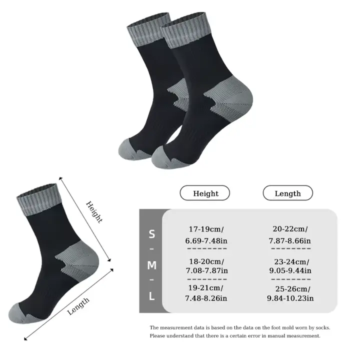 Chaussettes imperméables Sports de plein air randonnée Wading Camping Trekking hiver ski chaussette chaude respirant