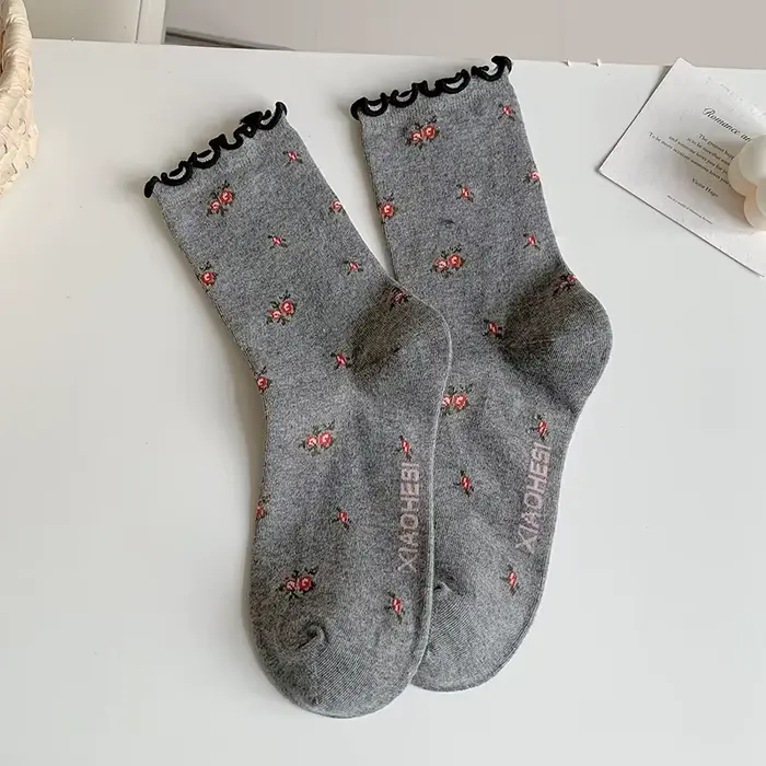 Femmes chaussettes rétro Style coréen automne nouvelle mode filles froufrous à volants chaussettes n