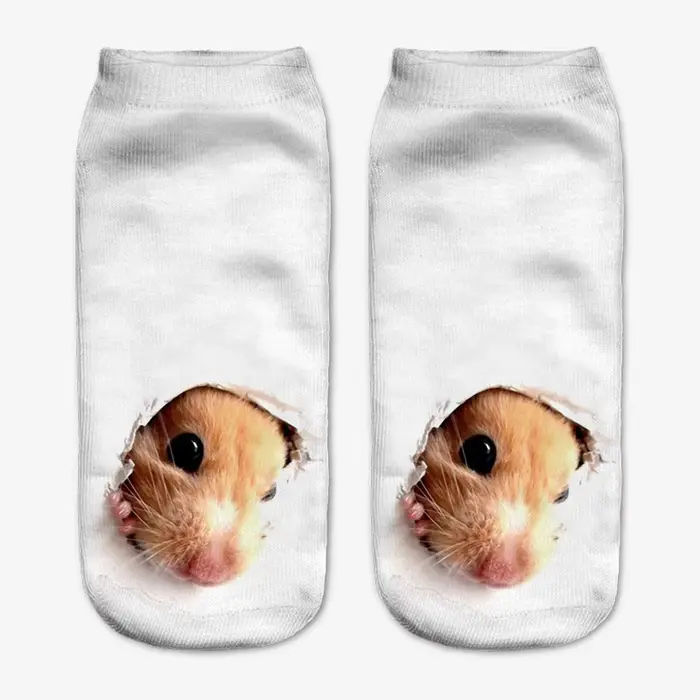 Chaussettes fantaisie imprimées 3D animaux mignons pour femmes