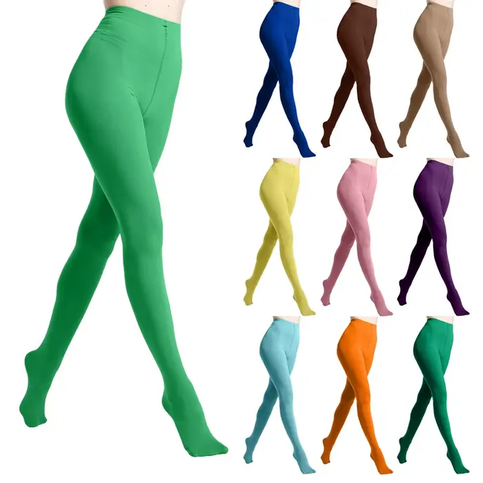 Femmes collants grande taille femmes vacances fête Costume couleur unie collants carnaval noël collants bas fausse peau collants
