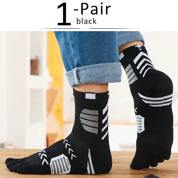 Chaussettes de sport à cinq doigts en coton colorées pour le basketball, le cyclisme, les voyages, l