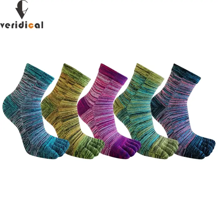 Chaussettes courtes à cinq doigts colorées pour homme