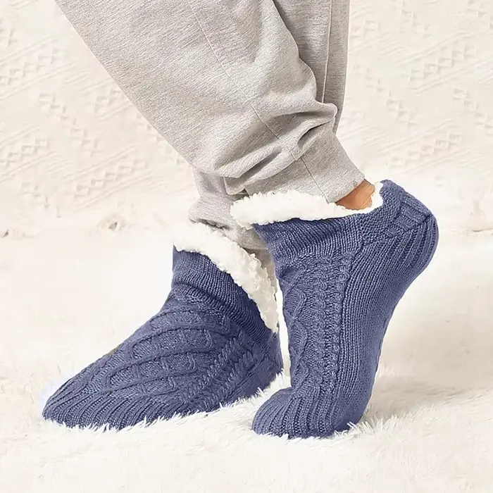 Chaussettes pantoufles d'hiver avec pinces pour hommes et femmes – Chaudes