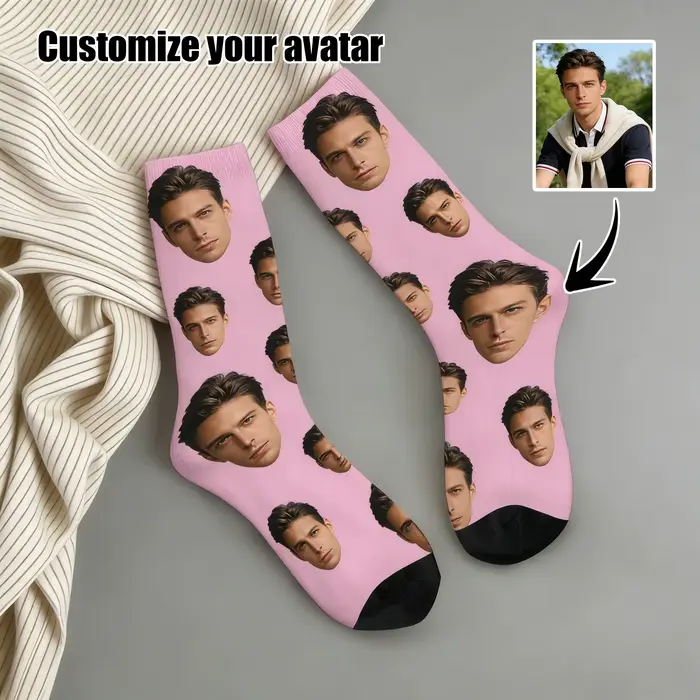 Chaussettes personnalisées avec avatar pour hommes et femmes