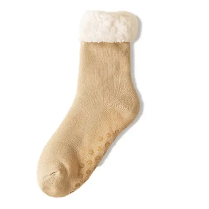 Chaussettes de neige antidérapantes en Silicone, pour dormir à la maison, pieds chauds et épais, en 