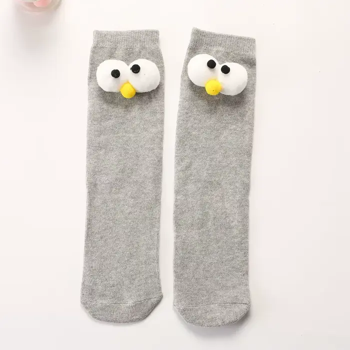 Mode enfants grands yeux tuyaux droits chaussettes pour enfants mignon dessin animé bébés bas et cha