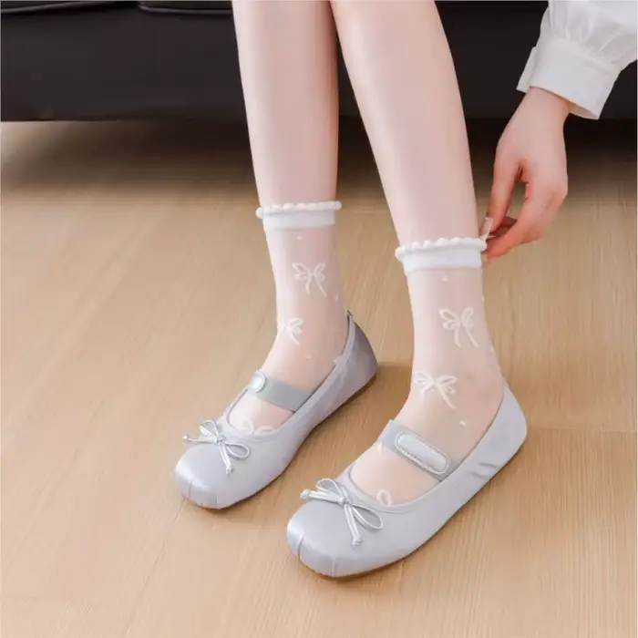 Chaussettes mi-tube en coton respirant pour femmes