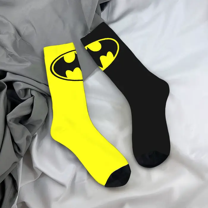 Chaussettes pour hommes et femmes, avec Logo Crazy Batmans, en Polyester, super-héros, de haute qual