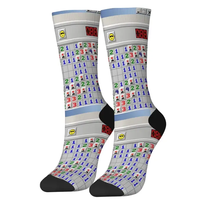 Minesweeper Fun Game Chaussettes pour hommes Hip Hop Happy Fashion Chaussettes Confortables Chausset